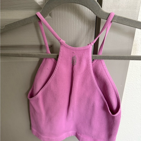 Pink Ribbed Crop Top - Picture 2 of 2